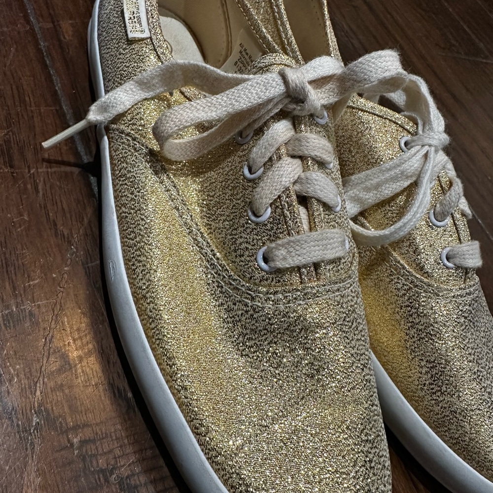 Vintage‎ Pacific Express Gold Sparkle Women's Sneakers size 8